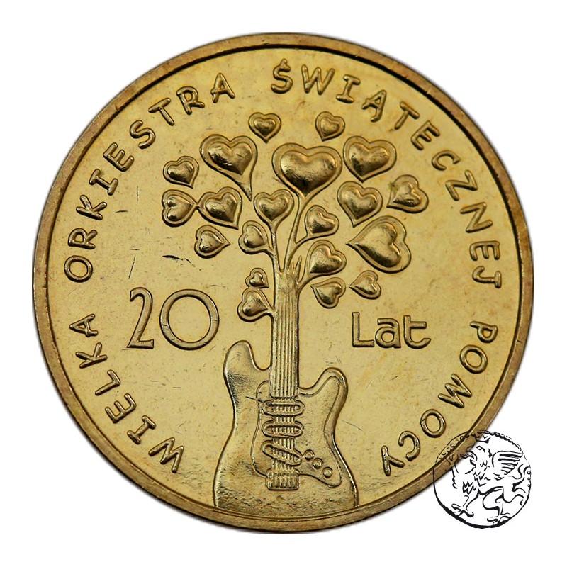 III RP, 2 złote, 2012, 20 lat WOŚP