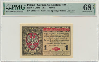 Banknot 1 marka 1917 – Generał – B – PMG 68 EPQ