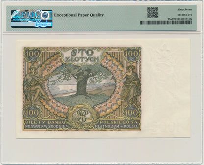 Banknot 100 złotych 1934 – Ser.AV. – PMG 67 EPQ