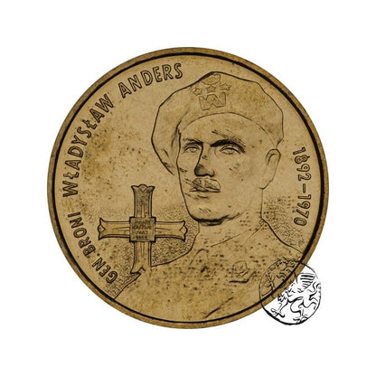 III RP, 2 złote, 2002, Generał Władysław Anders