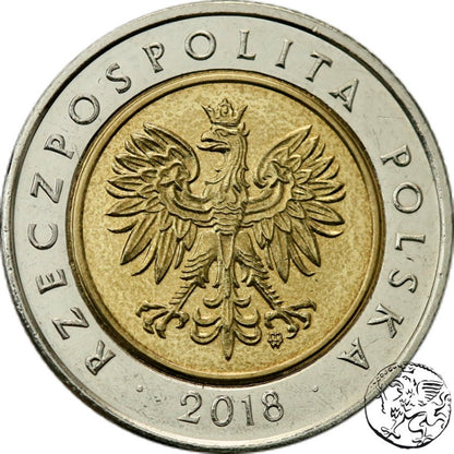 III RP, 5 złotych, 2018, 100-lecie odzyskania przez Polskę niepodległości