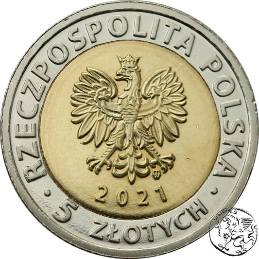 III RP, 5 złotych, 2021, Odkryj Polskę – Brama Żuraw w Gdańsku